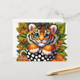 Cute tiger lovers jungle postcard