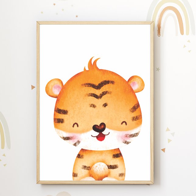 Cute Tiger Nursery Poster Kids Room Decor (Creator Uploaded)