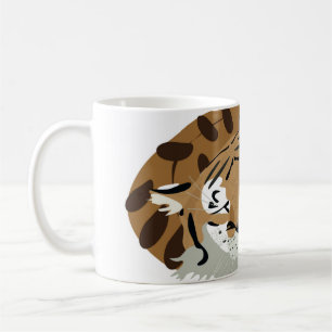 Cute tiger over sleeping. Smiling expression, happ Coffee Mug
