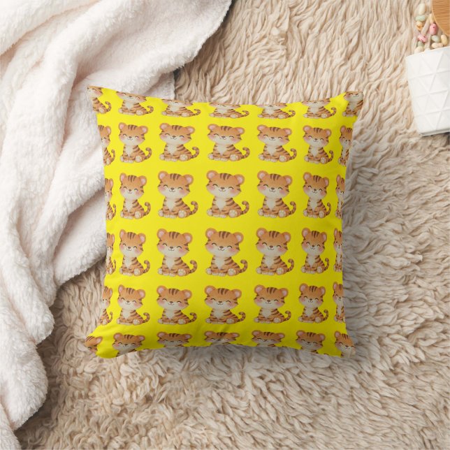 Cute Tiger Pattern Baby Nursery Throw Cushion (Blanket)
