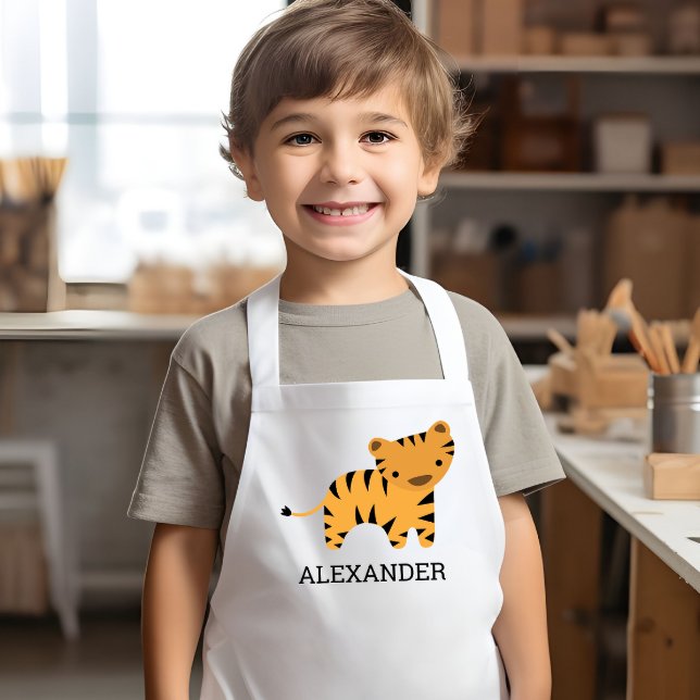 Cute Tiger Personalised Kids Apron (Creator Uploaded)