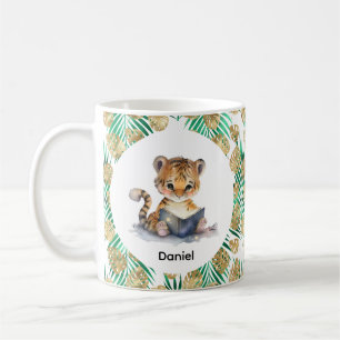 Cute Tiger Reading a Book Coffee Mug