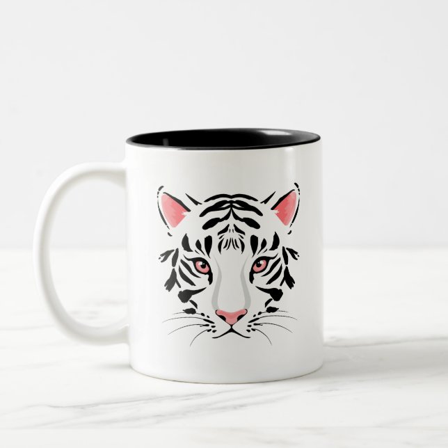cute tiger  Two-Tone coffee mug (Left)