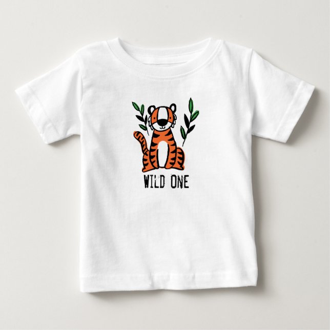 Cute Tiger Wild One Baby T-Shirt (Front)