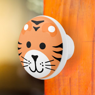 Cute Tiger Wild One Jungle Safari Animal Cartoon Ceramic Knob