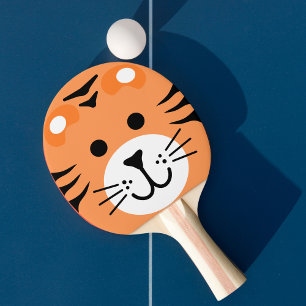 Cute Tiger Wild One Jungle Safari Kids Cartoon Ping Pong Paddle