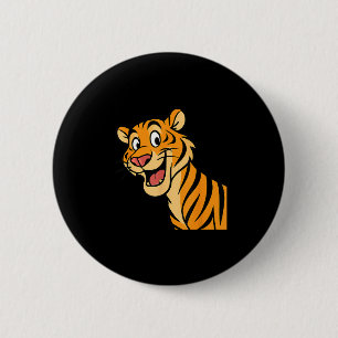 Cute Tiger Wildcat Funny Wildlife Animal Jungle 6 Cm Round Badge