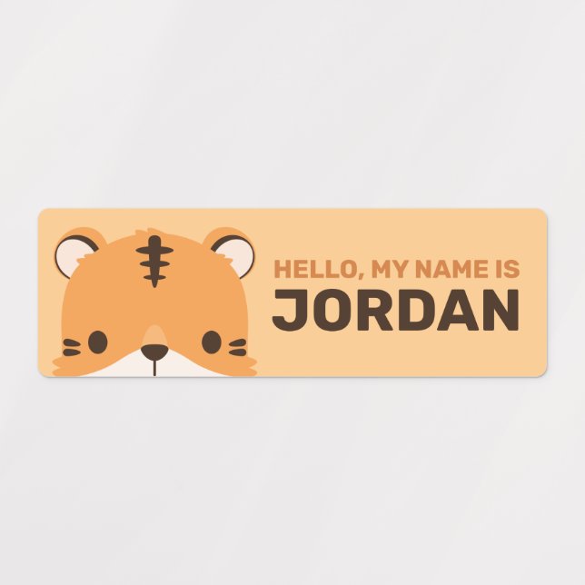 Cute Tiger with Personalised Name (Design 1)