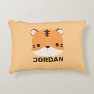 Cute Tiger with Personalised Name Accent Pillow