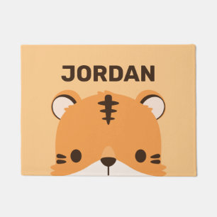 Cute Tiger with Personalised Name Doormat
