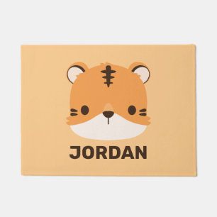 Cute Tiger with Personalised Name Doormat