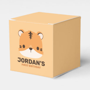 Cute Tiger with Personalised Name Favour Box