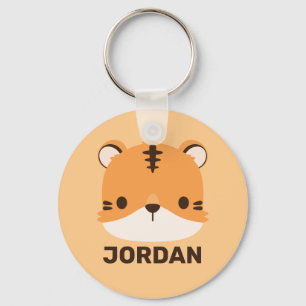 Cute Tiger with Personalised Name Key Ring