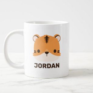 Cute Tiger with Personalised Name Large Coffee Mug