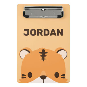 Cute Tiger with Personalised Name Mini Clipboard