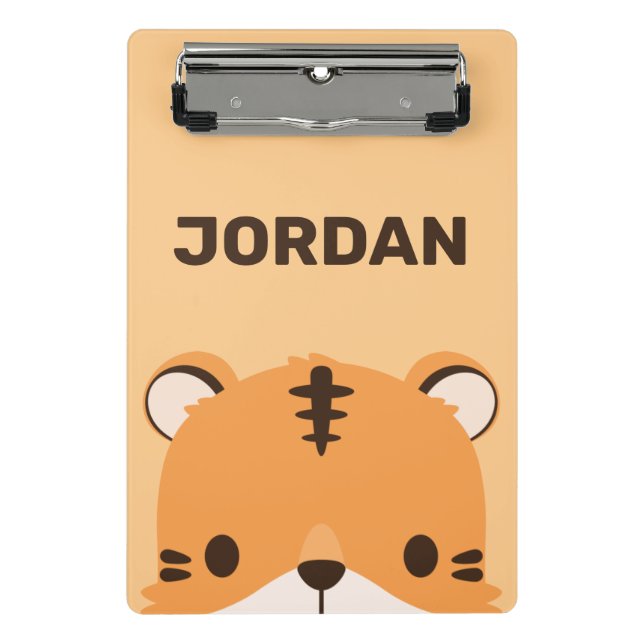 Cute Tiger with Personalised Name Mini Clipboard (Front)