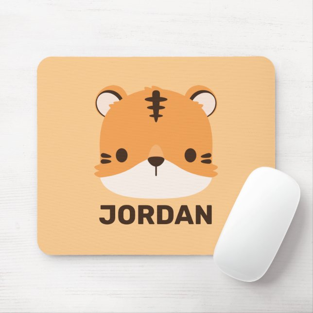 Cute Tiger with Personalised Name Mouse Pad (With Mouse)