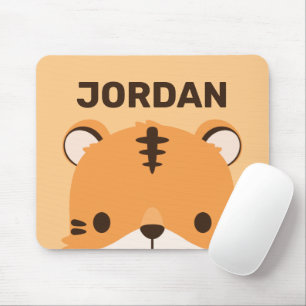 Cute Tiger with Personalised Name Mouse Pad