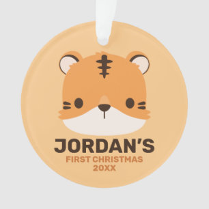 Cute Tiger with Personalised Name Ornament