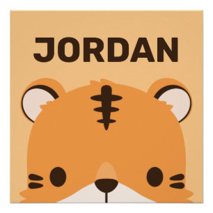 Cute Tiger with Personalised Name Poster