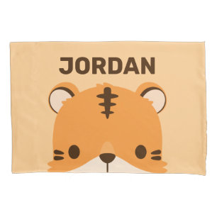 Cute Tiger with Personalized Name Pillowcase