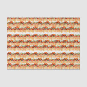 Cute tile Thanksgiving turkey pattern tiled  Tissue Paper