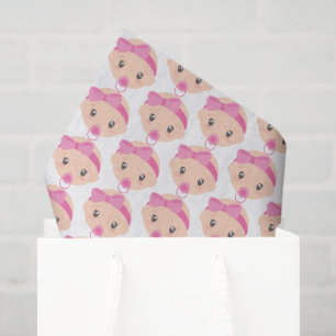cute tiled baby girl  tissue paper