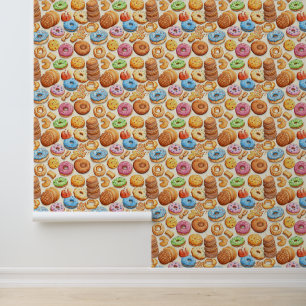 Cute tiled bakery business wallpaper
