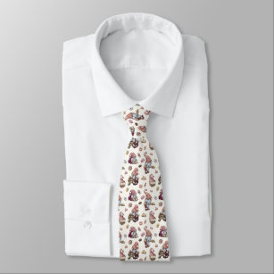 cute tiled baking gnomes bakery pattern  tie