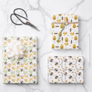 cute tiled bee pattern party Wrapping Paper Sheets