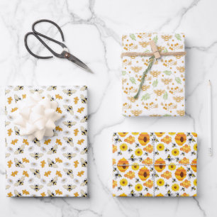 cute tiled bee pattern party Wrapping Paper Sheets