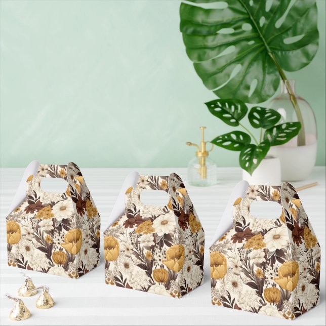 Cute tiled Boho flowers tiled pattern Favour Box (Multiple)