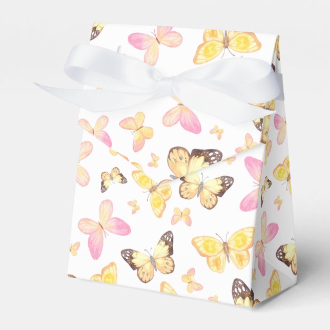 cute tiled butterfly lovers party  favour box (Front Side)