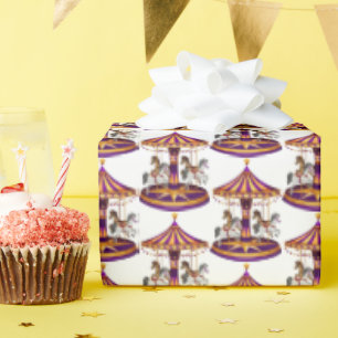 cute tiled carousel party pattern wrapping paper