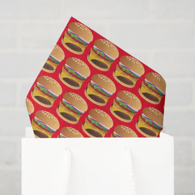 Cute tiled cheese burger pattern party tissue paper (Gift Bag)