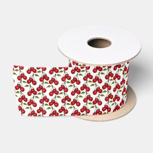 Cute tiled cherry baby shower satin ribbon