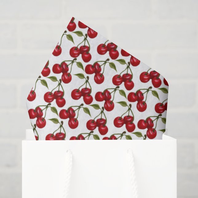 Cute tiled cherry pattern baby shower  tissue paper (Gift Bag)