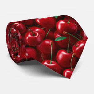 Cute tiled cherry pattern fruit tie