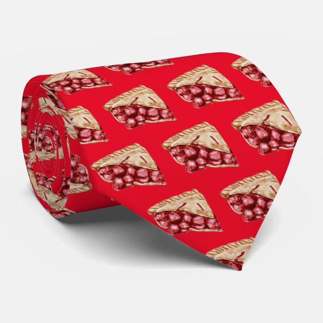cute tiled cherry pie tiled pattern Bakery Tie (Rolled)