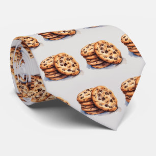 Cute tiled chocolate chip cookie pattern  tie