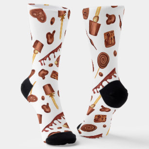 cute tiled chocolate lovers socks