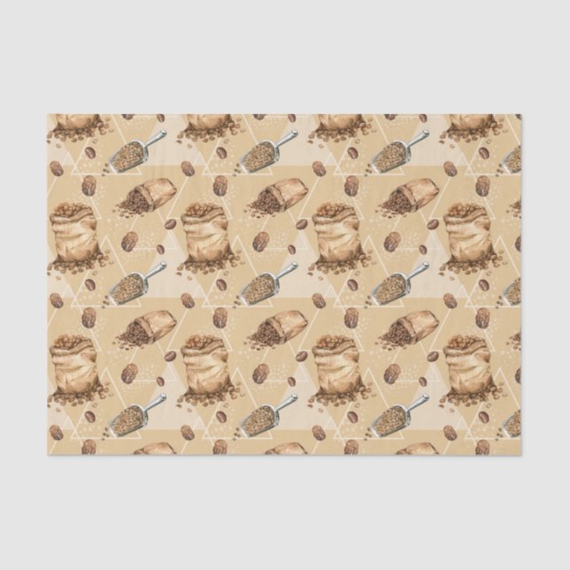 cute tiled coffee pattern tissue paper (Front)