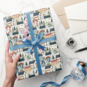 Cute tiled cottage core House warming party Wrapping Paper