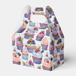 Cute tiled cupcake pattern  favour box