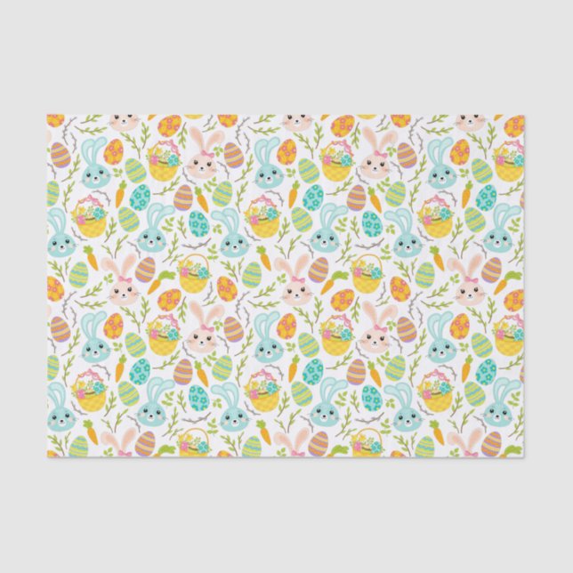 cute tiled Easter bunny pattern  Tissue Paper (Front)