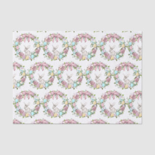 Cute tiled Easter bunny wreath party tissue Paper