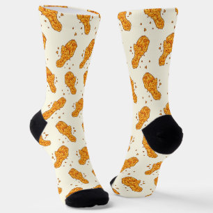 cute tiled fried chicken pattern socks