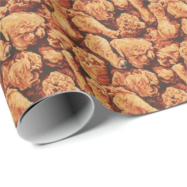 Cute tiled fried chicken pattern wrapping paper (Roll Corner)