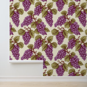 Cute tiled grapes fruit wallpaper