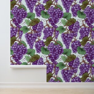Cute tiled grapes fruit wallpaper